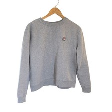 VTG 90s Fila Crewneck Sweatshirt Unisex Large Heather Grey Embroidered Logo