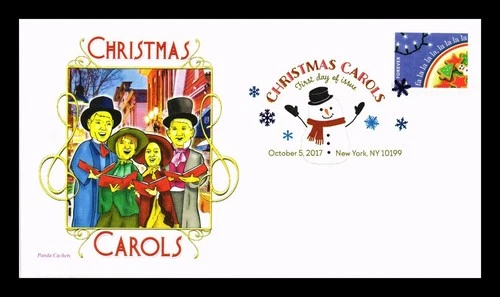 US COVER CHRISTMAS CAROLS FIRST DAY ISSUE PICTORIAL CANCEL PANDA CACHET