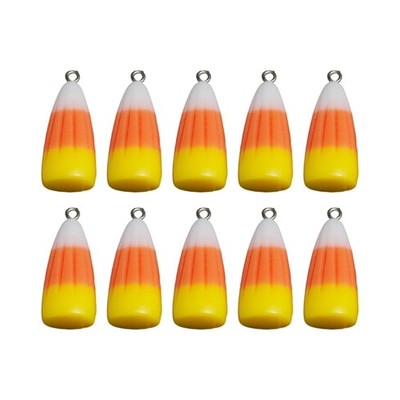 Pack of 10 Resin Candy Corn Charms Halloween Party Decorations Jewelry Findings