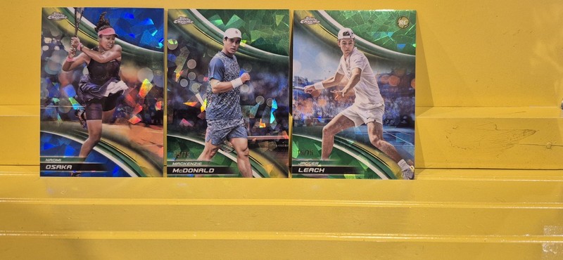 2025 Topps Chrome Tennis 3 Player Lot! 2 Green Sapphire #'d Out Of 75 1 Blue Sap