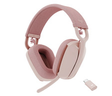 Logitech Zone Vibe Wireless Bluetooth Headphones with Noise-Canceling Mic, Rose