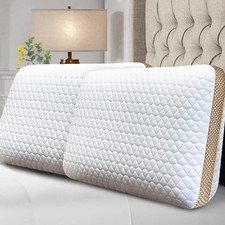 2-Pack Memory Foam Pillow Covers Standard Size 25"x20"x4" 