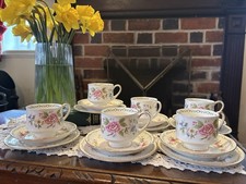 Vintage 1950s Paragon Tay’san Set of Six Complete Trios Fine Bone China