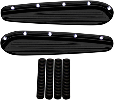 Covingtons Black Dimpled Front Turn Signal Eliminators for 98-13 Harley Touring