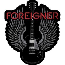 Sticker - Foreigner Guitar Wings Logo Rock Music Band Die-Cut Decal 10402