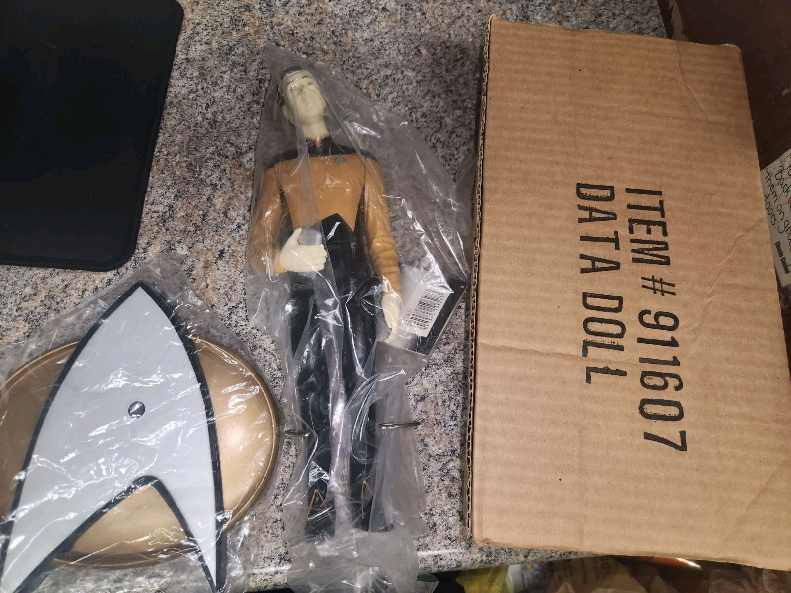 1992 Star Trek Next Generation 10.5 inch action figure+stand LT COMMANDER DATA 