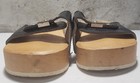 Vtg Dr Scholl's Original Wooden Shoes Leather Strap Sandals Italy Women's 9 VGUC — photo 3