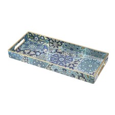 MAONAME Plastic Vanity Tray, Bathroom Counter Tray, Decorative Trays with Han...
