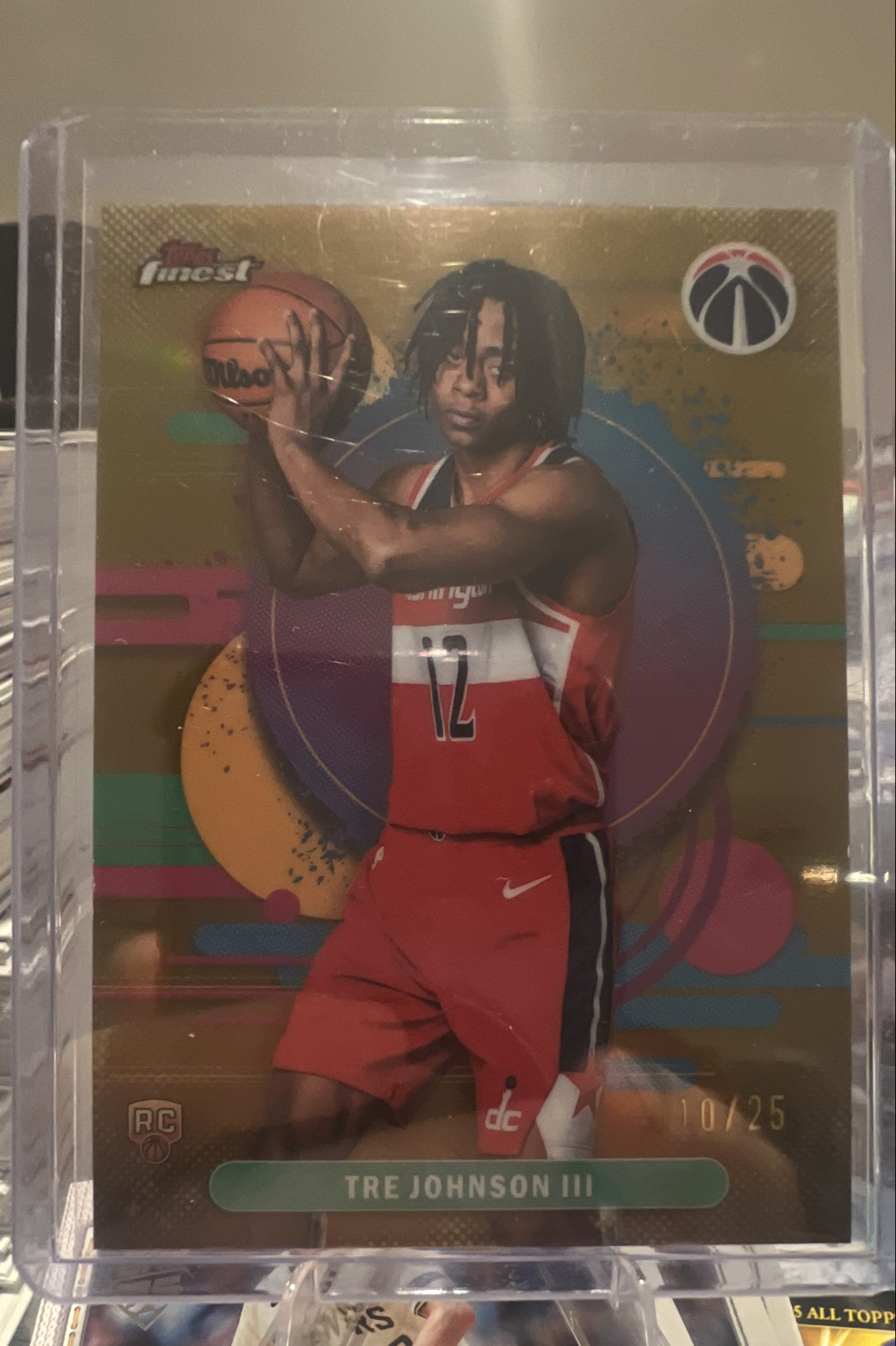 2025-26 Topps Finest - Uncommon Tre Johnson #106 Gold Refractor /25 (RC)