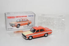 A94 1:64 3 INCH TOMICA TOMY VINTAGE LV-129B TOYOPET CROWN TAXI ORANGE MIB