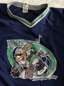 Kensington Valley REBELS Hockey Jersey Men’s L Athletic Knit Mesh KVHA Easton #5
