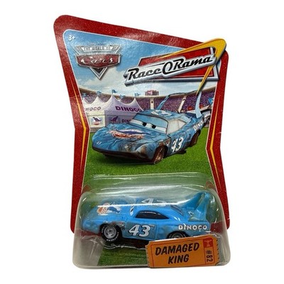 Disney Pixar CARS DAMAGED KING Diecast MOC Dinoco Race O Rama Mattel