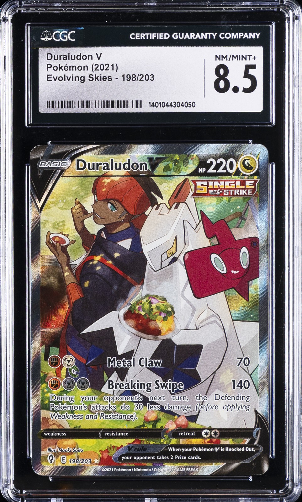 2021 POKEMON EVOLVING SKIES #198 DURALUDON V CGC 8.5