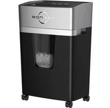 BONSEN 12-Sheet Micro Cut Paper Shredder for Home and Office Use
