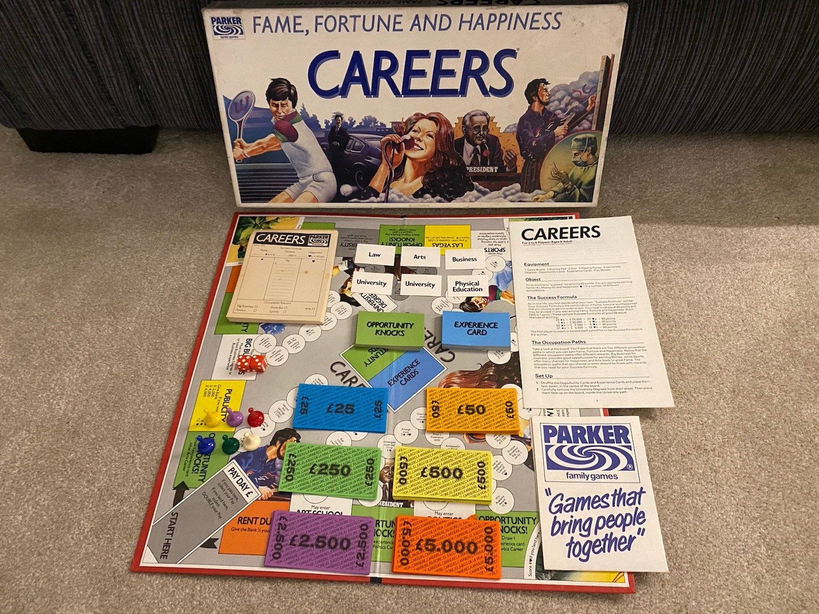 Vintage game Careers Board Game. Complete. Vintage 1982 Parker Bros.
