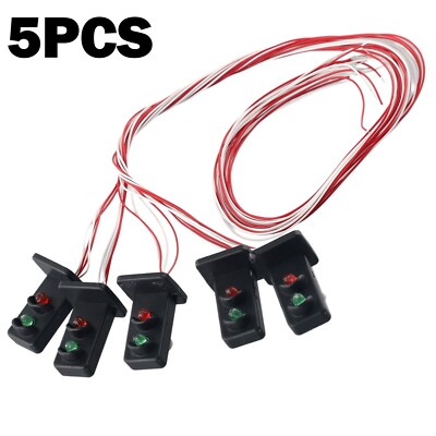 5 Pcs OO HO Gauge 1:87 20mm LEDs Green/Red Dwarf Signals Traffic Lights Train