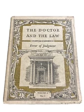 The Doctor and The Law Error of Judgment Volume 6 No. 1 1939 1930s Booklet