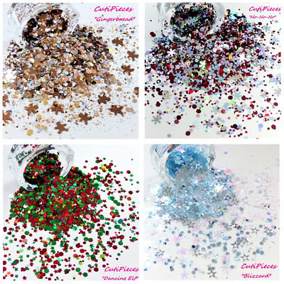 5g Nail Art Glitzer Weihnachten Schneeflocke Lebkuchen Stern klobig holographisches Wachs Handwerk