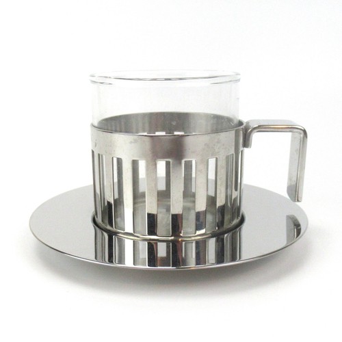 Alessi Edelstahl Mokkatasse / Espressotasse ARDT Aldo Rossi Design Italy - Bild 2 von 5