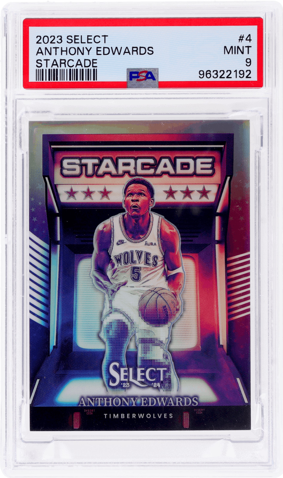2023 Panini Select Anthony Edwards Starcade #4 PSA 9