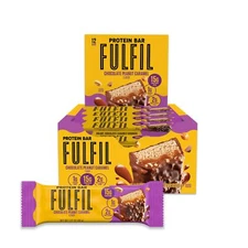 Fulfil Chocolate Peanut Caramel Protein Bars 12 Count Gluten Free 15g Protein
