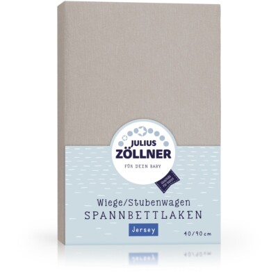 Julius Zöllner Spannbetttuch Jersey 90x40 Taupe TOP