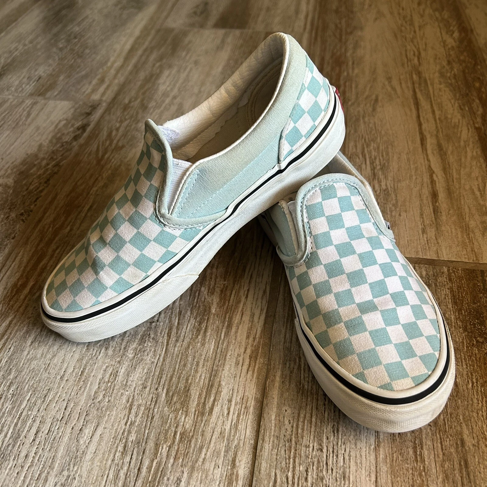 Scarpa da skate Vans OTW Classic a scacchi slip on giovanile taglia 3 bambino blu e bianca