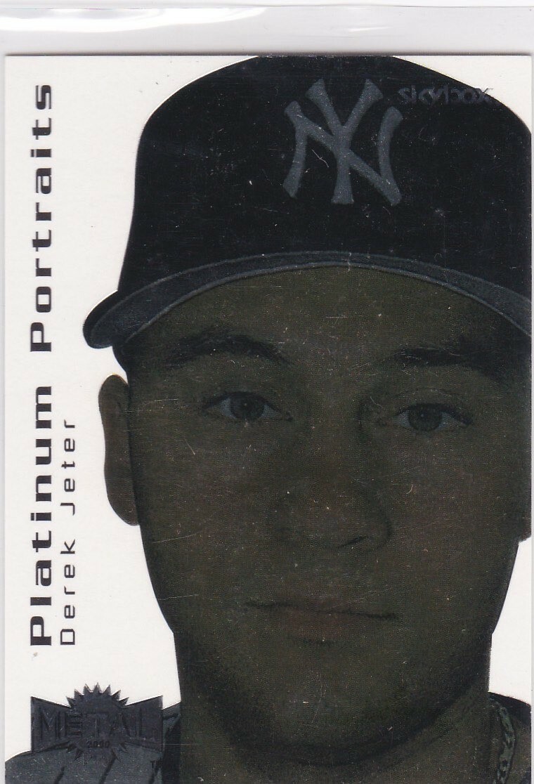 DEREK JETER New York Yankees 2000 METAL PLATINUM PORTRAITS Baseball Insert Card!