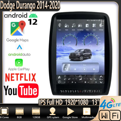 13'' Android12 Gps Radio Tesla Vertical Screen Carplay F/ Dodge Durango 2014-2020
