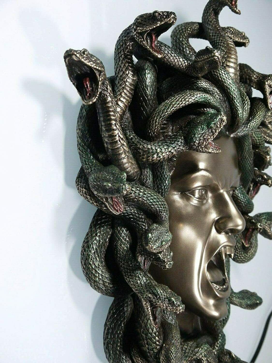 Medusa Mask - Snake-Haired Gorgon - Snake Lady - Monster Figure - Perseus  and Goddess Athena myth - Small - Cold Cast Bronze Resin