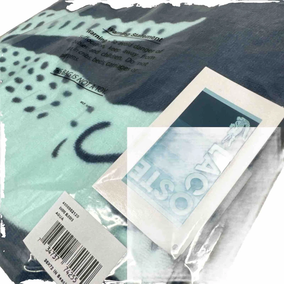 Lacoste 36" x 72" Logo Beach Towel 100% Cotton NWT Multiple High Quality - Image 2 of 3