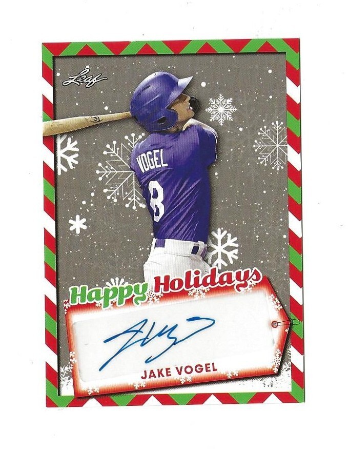2022 Leaf Holiday Baseball JAKE VOGEL Autographed - Happy Holidays#HH-JV1