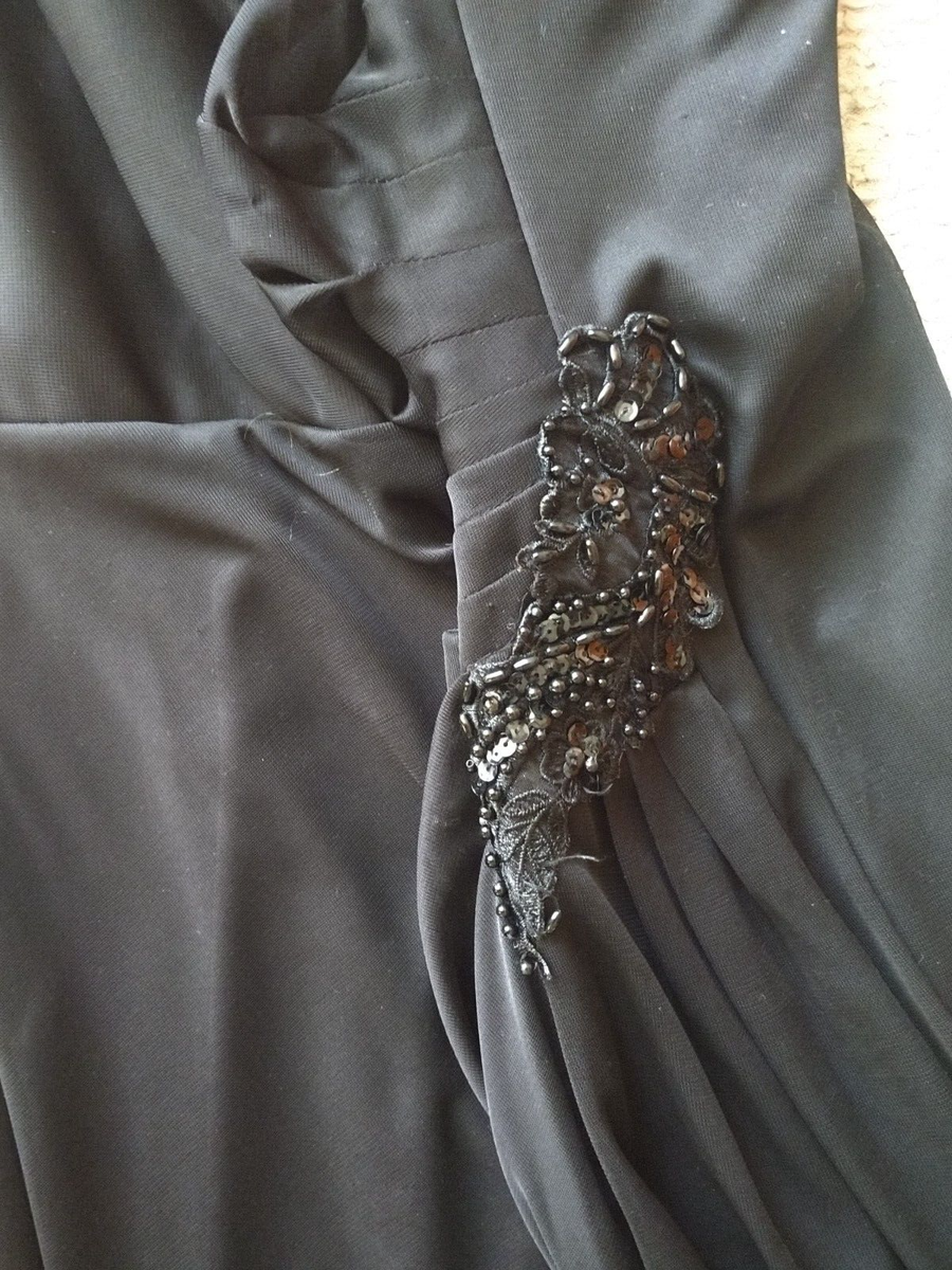 David's bridal black one shoulder brides maid dress size 14 | eBay