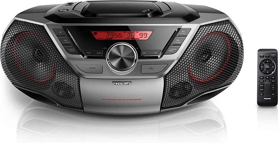 Philips Tragbarer Ghettoblaster CD Player Bluetooth FMRadio MP3 Mega Bassreflex Stereo