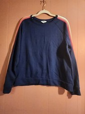 TIME  TRU Womens Navy Cotton Blend Sweatshirt Womens Sz L 12-14 