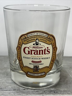 GRANTS Scotch Whisky 1987 Glassware BAR MAN CAVE Drinkware Vintage Collectible