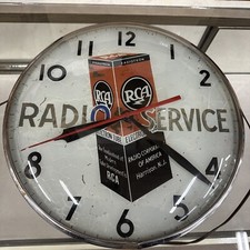 Vintage 1960's RCA TV Radio Service RCA Tubes Lighted Working Clock Dealership 