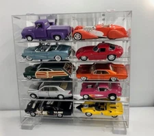 Model Die cast 1:18 Display Case holds 10~ Angled Shelves