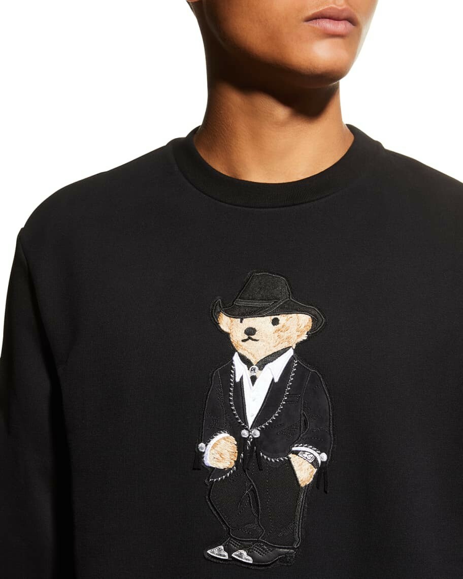 Ralph Lauren PURPLE LABEL Black Fleece Western Bear Sweatshirt XS