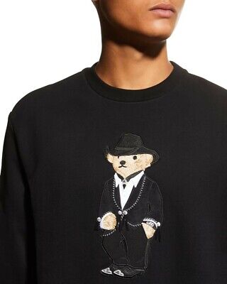 Ralph Lauren PURPLE LABEL Black Fleece Western Bear Sweatshirt XS