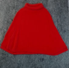 Mer Sea Shawl Cape Womens P One Size Orange Pullover Turtle Neck Poncho Sweater