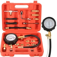 0-140PSI Fuel Pressure Gauge Kit Fuel Injection Pump Pressure Tester Gauge Tool
