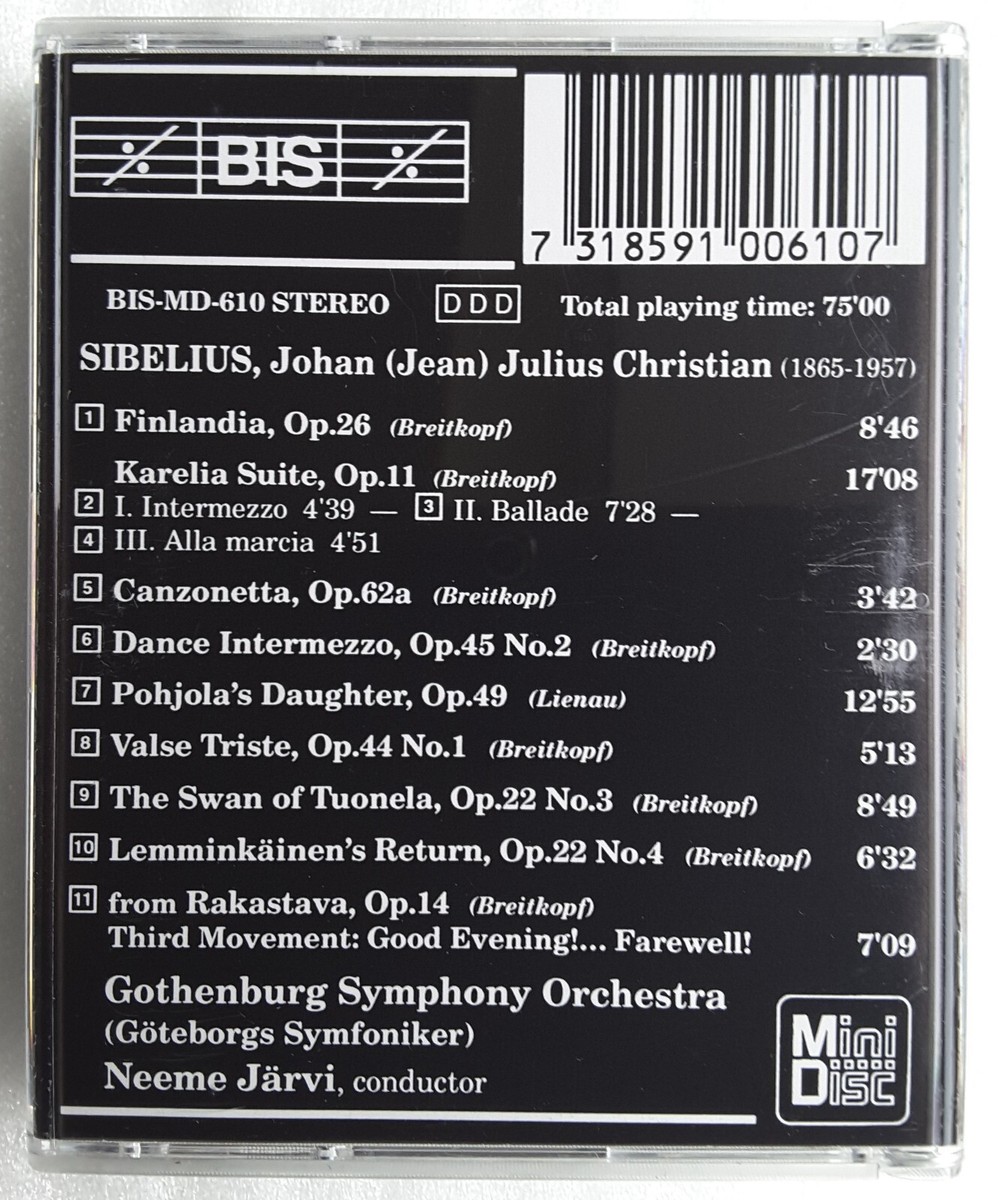 MiniDisc Sibelius Encore! Gothenburg Symphony Orchestra | eBay