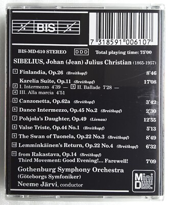 MiniDisc Sibelius Encore! Gothenburg Symphony Orchestra | eBay