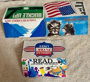 This item is for a Lot of 3 vintage Lionel train layout advertising double-sided