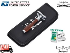 Sharpend Double Edge DE Safety Razor w/ travel case Vintage Classic Men Shaving