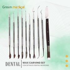 German Grade 10 Pcs Wax Carving  Sculpting Tools Set Dental Instrument Kit