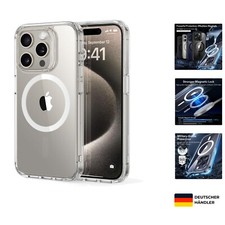 Klarhülle für iPhone 15 Pro Max mit MagSafe Schutz, Kratzfest, Militärschutz