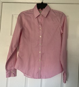 BANANA REPUBLIC Women's Medium Blue White Striped Button Down Dress Shirt | eBay