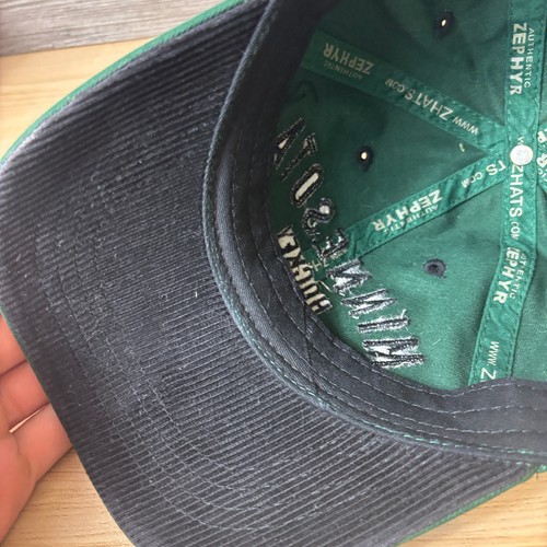 Minnesota Wild Hat Cap Strap Back Green NHL Hockey Zephyr Corduroy Inner Brim - Picture 7 of 10